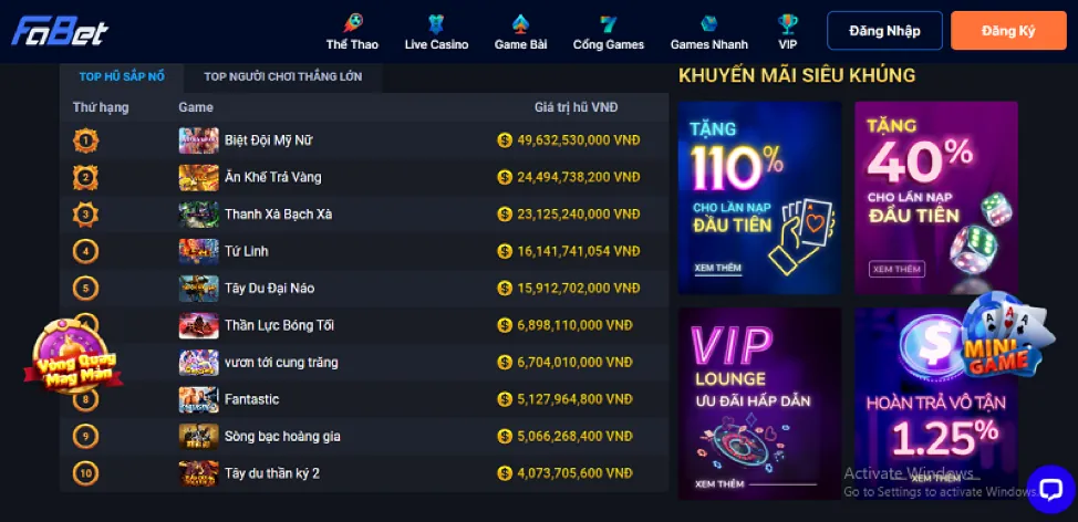 Chương trình VIP bongvip 03